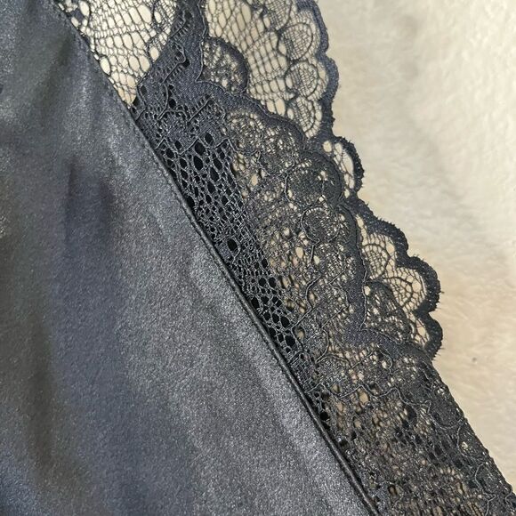 NWT INC International Concepts Lace-Trim Long Nightgown Deep Black Size SM #185 - Picture 6 of 8